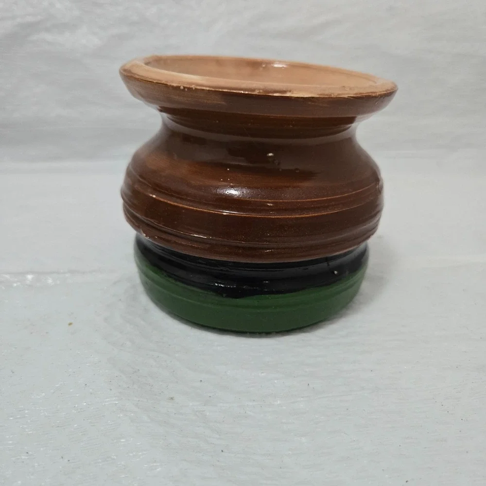 Signed Studio Art Pottery Mini Vase Stoneware Abstract Glaze 3